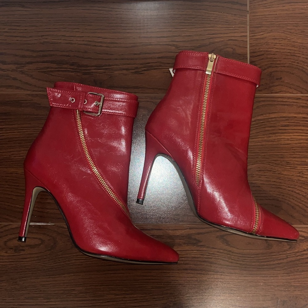 Red leather Booties - Picture 5 of 5